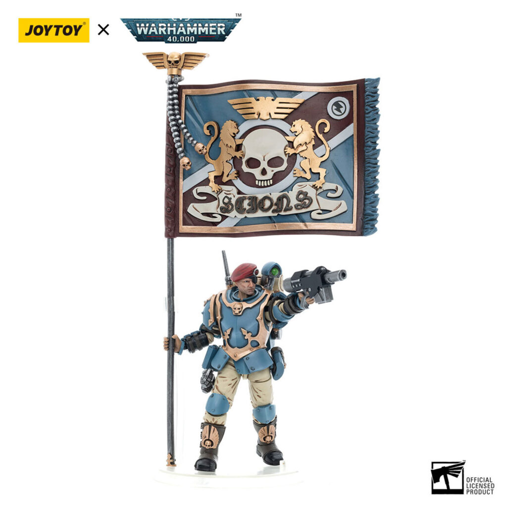JoyToy Astra Militarum Tempestus Scions Command Squad 55th Kappic Eagles Banner Bearer1 - JoyToy Germany